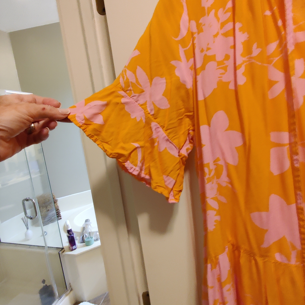 Floral Orange and Pink Dress - Picture 6 of 7